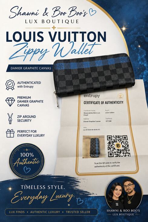 Louis Vuitton Handbags - CG008 Louis Vuitton Ltd Edition Graphite Damier Blue Stripe Organizer Wallet COA